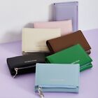 PU Leather Short Wallets Triple Fold Card Holder Portable Ladies Wallets  Women