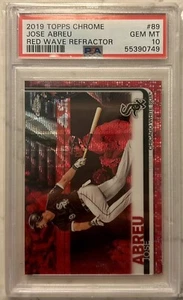 Topps Chrome Jose Abreu Red Wave Refractor #89 2019 PSA 10 POP 2 3/5 - Imagen 1 de 2
