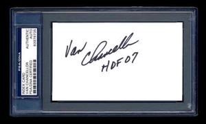 VAN CHANCELLOR SIGNED INDEX CARD MINT PSA/DNA SLABBED HOF HOUSTON COMETS LSU - Picture 1 of 1