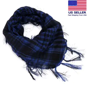Royal Blue Military Shemagh Arab Keffiyeh Tactical Mens Shawl Wrap Scarf 38"x38" - Picture 1 of 1