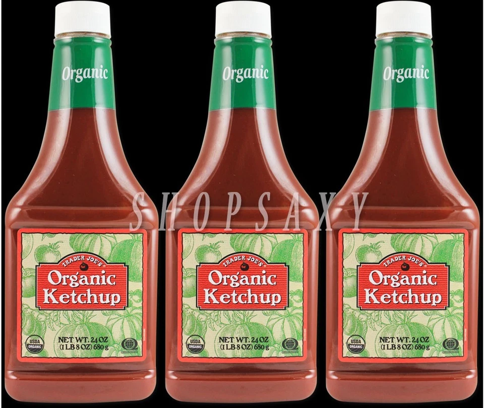 Paquete de 3 unidades de ketchup orgánico Trader Joe’s de 24 oz -1 lb 8 oz- cada uno Foto 1 de 3