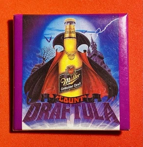 MILLER Genuino Borrador Conteo Draftula Halloween Pinback Botón - Imagen 1 de 2