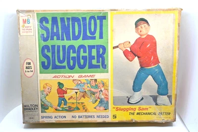 1968 SANDLOT SLUGGER Baseball Game, with Sluggin' Sam. COMPLETE. Milton Bradley - Image 1 of 4