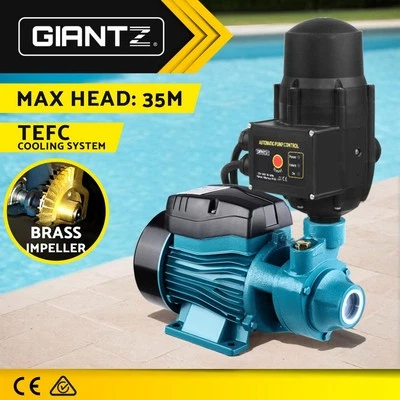 Giantz Peripheral Water Pump Garden Boiler Car Wash Auto Irrigation QB60 Black - image 1 of 4