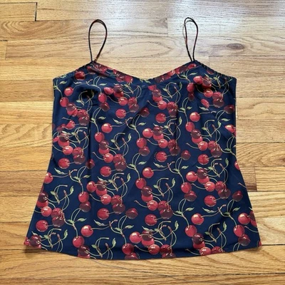 Ted Baker London Tank Top V-Neck Cherries Slip Camisole Blouse Size Large - Image 1 of 4