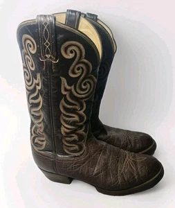 Tony Lama Botas Talla 9.5 B Para Hombre Cuero Marrón Botas Vaqueras Occidentales - Imagen 1 de 13