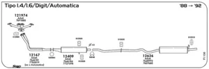 MARMITTA POSTERIORE PER FIAT Tipo I 160 1.6/Digit/Auto 1580 cc 82/84 cv 1988 -> - Imagen 1 de 1