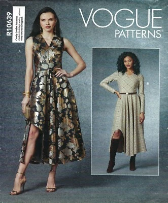 Vogue R10639 Bias Dress w Cut Away Hem Detail Sz 16-24 UNCUT Pattern V1725 - Image 1 of 4