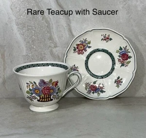 A Rare Wegdgewood Floral Etharia Tea Cup & Saucer 1920’s Patent EPOC - Picture 1 of 9