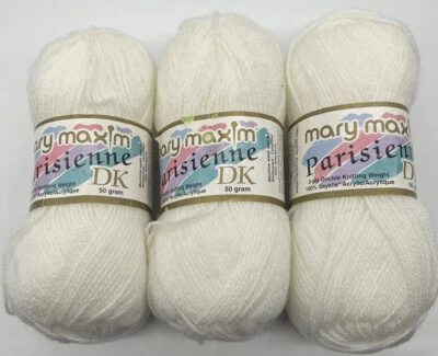 Mary Maxim Parisienne Yarn "White" 3 Skeins #820 - Image 1 of 4