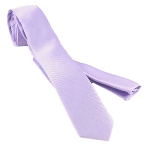 Skinny Necktie Thin Necktie Narrow Tie with Hankerchief Lavender Lilac - Foto 1 di 1