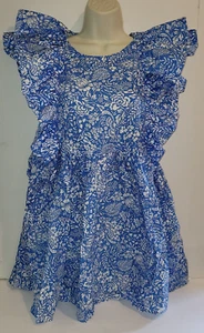 ZARA S Minikleid Blumen Rüschenärmel blau weiß Print romantisch feminin - Bild 1 von 18