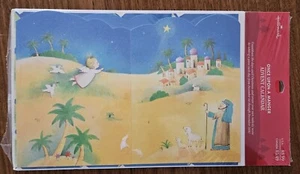 CHRISTMAS HALLMARK CARDS ADVENT CALENDAR & ENVELOPE ONCE UPON A MANGER NATIVITY - Picture 1 of 7
