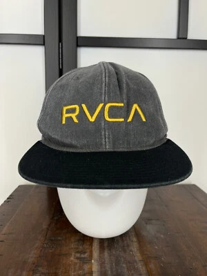 RVCA Hat Cap Snap Back Adult One Size Gray Embroidered Mid Fit Skate Cotton - Image 1 of 4