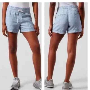 ATHLETA Cabo Linen 4'' Shorts Blue Size 24 NWT Retail $59 - Picture 1 of 4
