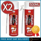 2 x GORILLA FILLER EXPANDING FOAM 500ML GAP AIRTIGHT CRACK SEALS WEATHERPROOF