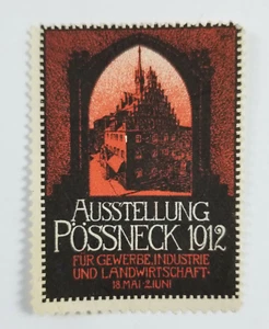 Poster Stamp Cinderella Ausstellung Possneck 1912 Germany  - Picture 1 of 2