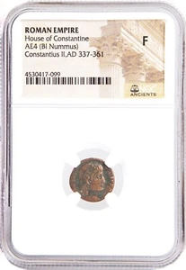 NGC F Roman AE of Constantius II (AD 337-361) FINE NGC Ancients Certified Coin - Picture 1 of 3