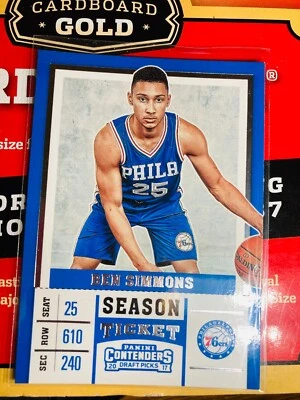 Ben Simmons 2017-18 Panini Contenders Draft Picks Blue Jersey Card #3 V373 - Image 1 of 2