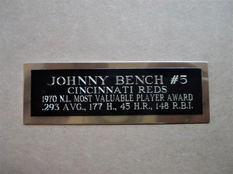 Johnny Bench Reds 1970 NL MVP Award Baseball Card Plaque Nameplate 1" X 3" Cover