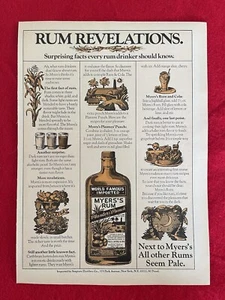 Vintage 1978 Myer’s Rum Print Ad Imported By Seagram Ad Only - Picture 1 of 2