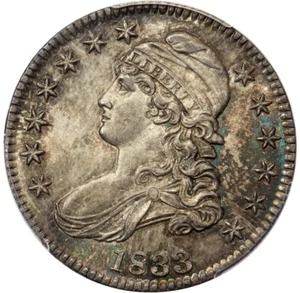 1833 50C O-108, R.1, MS64 PCGS. CAC. - Picture 1 of 5