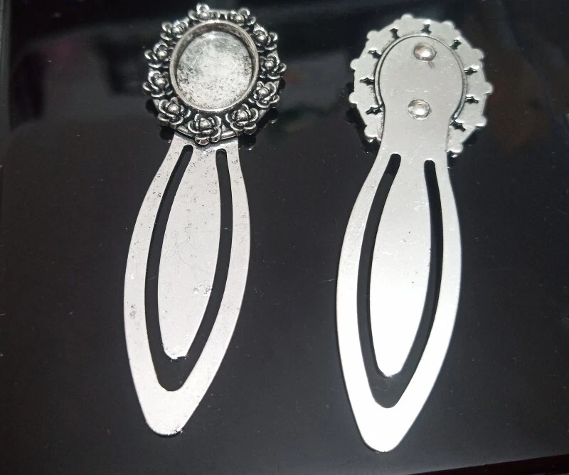 1pz segnalibro con castone ovale 18x13mm colore argento tibet 7.4x2,5cm bijoux - Immagine 1 di 1