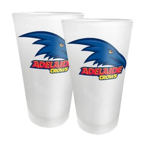 Adelaide Crows Official AFL Frosted Conical Glass Set 2 500ml - Picture 1 of 1