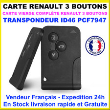 Clé carte + electronique vierge à programmer Renault Mégane 2 Scénic 2 3 bouton