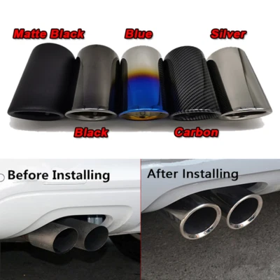 Трубы глушителя автомобильные выхлопные наконечники из нержавеющей стали для Audi Q5 A3 8 В 8P A4 B8 A1 A5 - Изображение 1 из 4