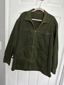Rare VTG Marithe Francois Girbaud Denim Jacket Green Cotton Full Zip USA Made - Picture 1 of 13