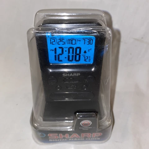 Vintage Sharp SPC486 Alarm Clock, Timer, Calendar, Indoor Temp New w/batteries Cover