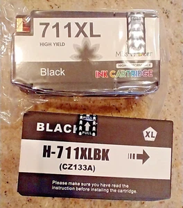 2 Compatible HP 711XL, H-711XLBK Black Cartridges Designjet T120 T520 T530 - Picture 1 of 3
