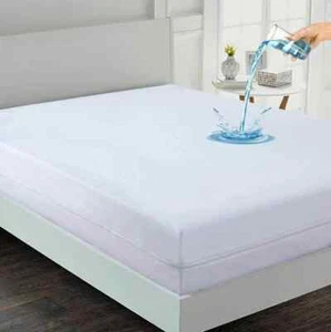 Zippered Mattress Encasement Waterproof Quilted Mattress Protector Fitted Cover - Picture 1 of 8