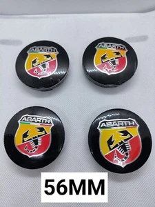 4 Cache Moyeu Centre De Roue Abarth 56mm - Picture 1 of 3