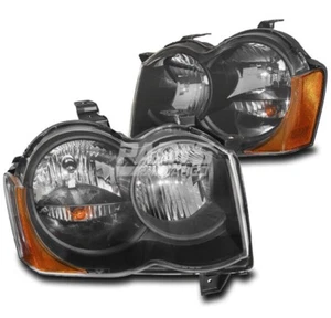 New Halogen Headlight Assembly Left and Right Fits 2008-2010 Jeep Grand Cherokee - Picture 1 of 4