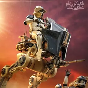 1/6 Star Wars Clone Wars ARF Trooper & 501st Legion AT-RT Set Hot Toys 911125 - Picture 1 of 7