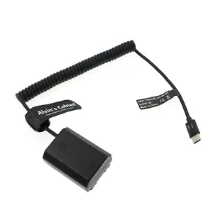 USB C PD to NP FZ100 Dummy Battery Coiled Power Cable for Sony Alpha A7 III A9 - Picture 1 of 5