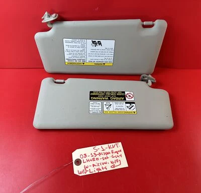 Nissan Rogue 2008-2013 parasol conductor y pasajero conjunto par sin gris claro OEM Foto 1 de 4