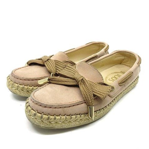 TOD’S Tod's espadrillas mocassini deck scarpe slip on pelle rosa 36 5 circa b3