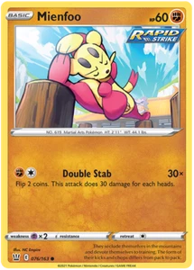 Pokemon TCG Sword & Shield Battle Styles - 076/163 Mienfoo Card  - Picture 1 of 1