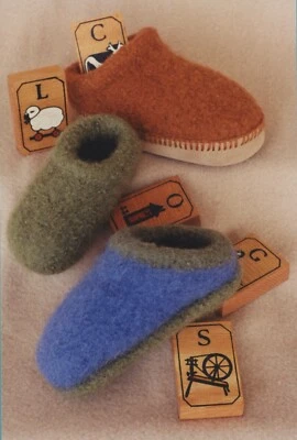 Fiber Trends Knitting Pattern CH-38x CH-38 Children's Felt Clogs - Pattern Only - Image 1 of 4