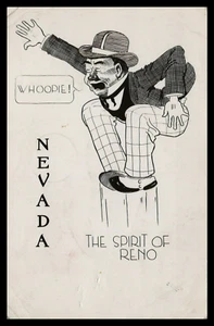 RENO NEVADA ""Ciudad pequeña más grande del mundo"" DIBUJOS ANIMADOS ""EL ESPÍRITU DE RENO"" 1941 - Imagen 1 de 2