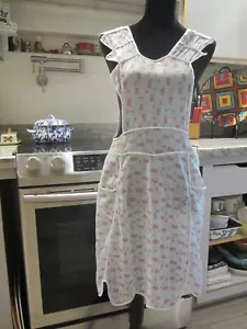 Bib Apron for Woman - Light Blue with floral print - Picture 1 of 3