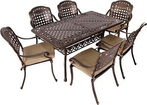 7 Piece Patio Dining Set Outdoor Dining Table Set Cast Aluminum Furniture Set