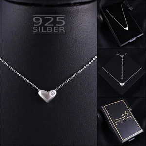 Collana catena cuore, vero argento sterling 925, + astuccio, regalo di Natale - Foto 1 di 8