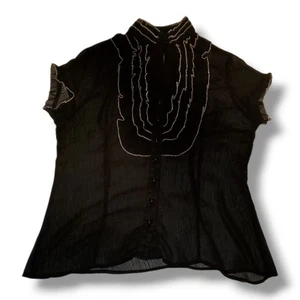 Blusa negra lunares para mujer. Talla XL - Imagen 1 de 14
