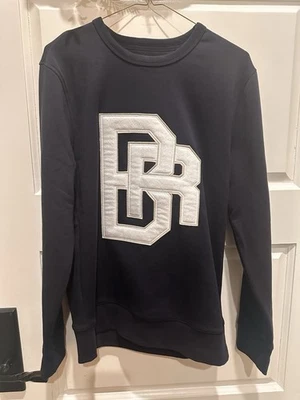 Sudadera Clásica Banana Republic Azul Marino y Blanco Preppy Logo Ivy League Talla M Foto 1 de 3