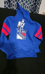 New York Rangers Hoodie L Men’s NHL Branded Jersey NHL Skate Lace - Picture 1 of 2