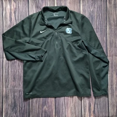 Nike Dri-FIT North Carolina Tar Heels Pullover Mens Large 1/4 Zip Gray Polyester - Image 1 of 4